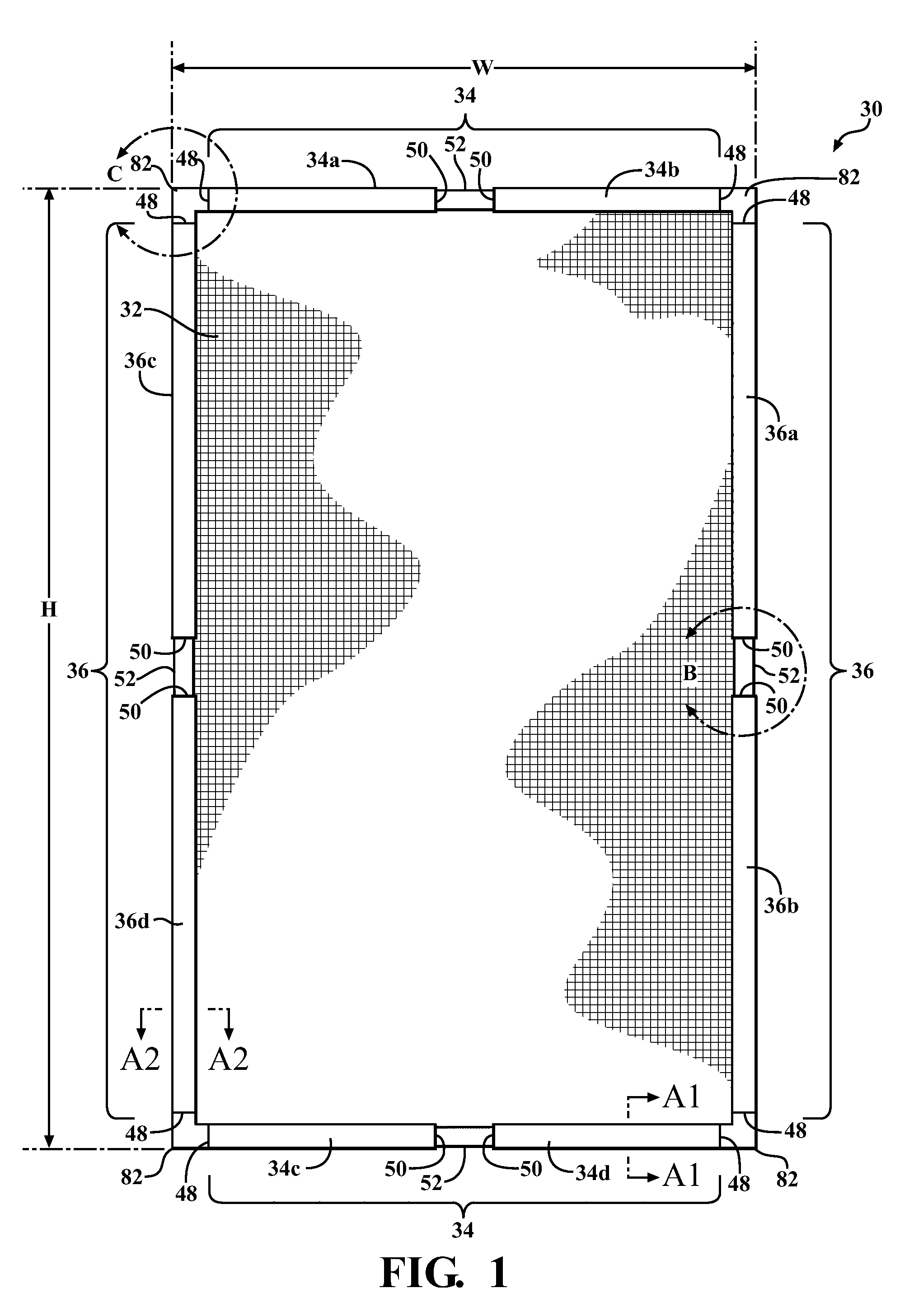 Adjustable frame assembly and method of assembling the adjustable frame assembly