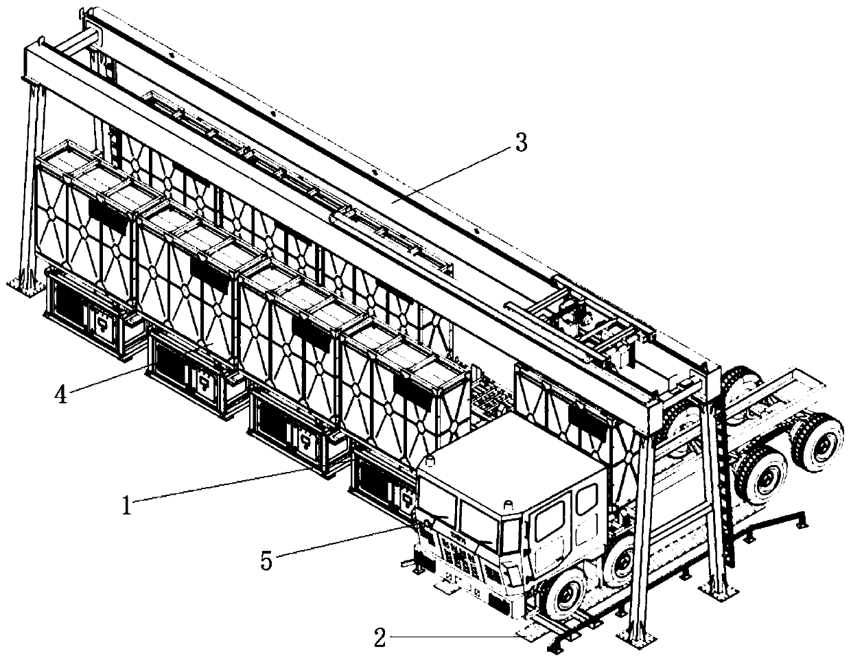 Electric heavy truck battery charging and replacing system