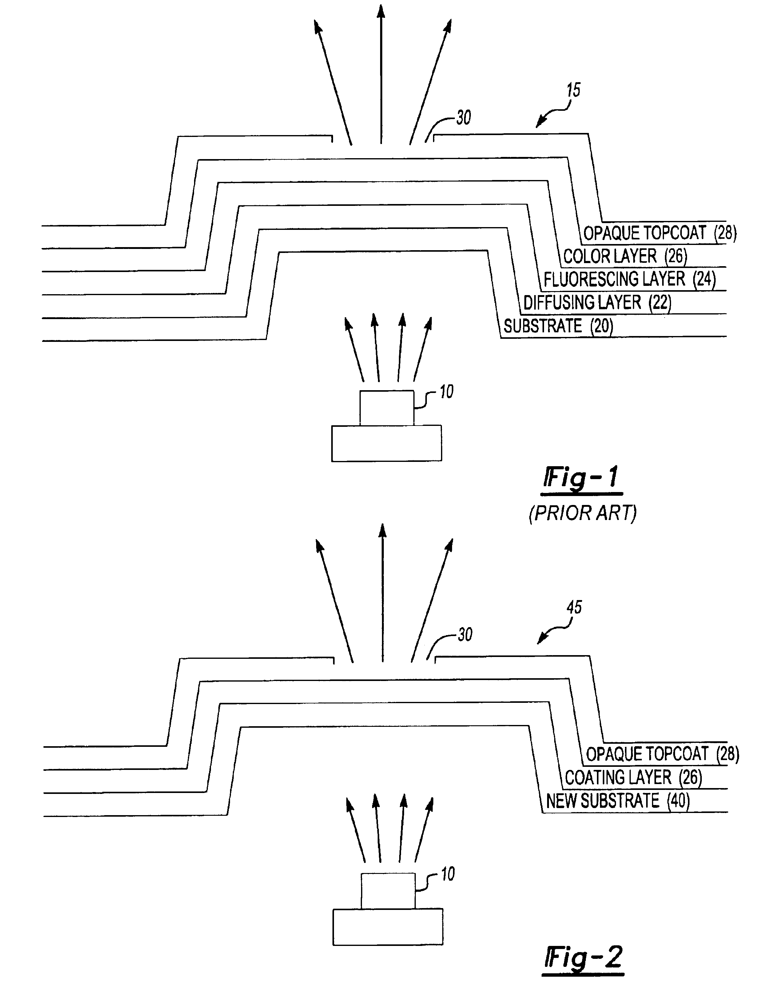 Method of manufacturing a cover of a backlit display using fluorescing materials