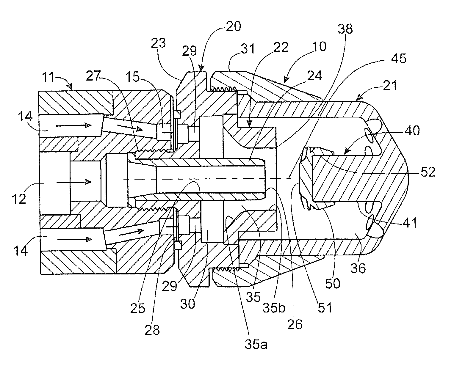Spray nozzle assembly with impingement post-diffuser