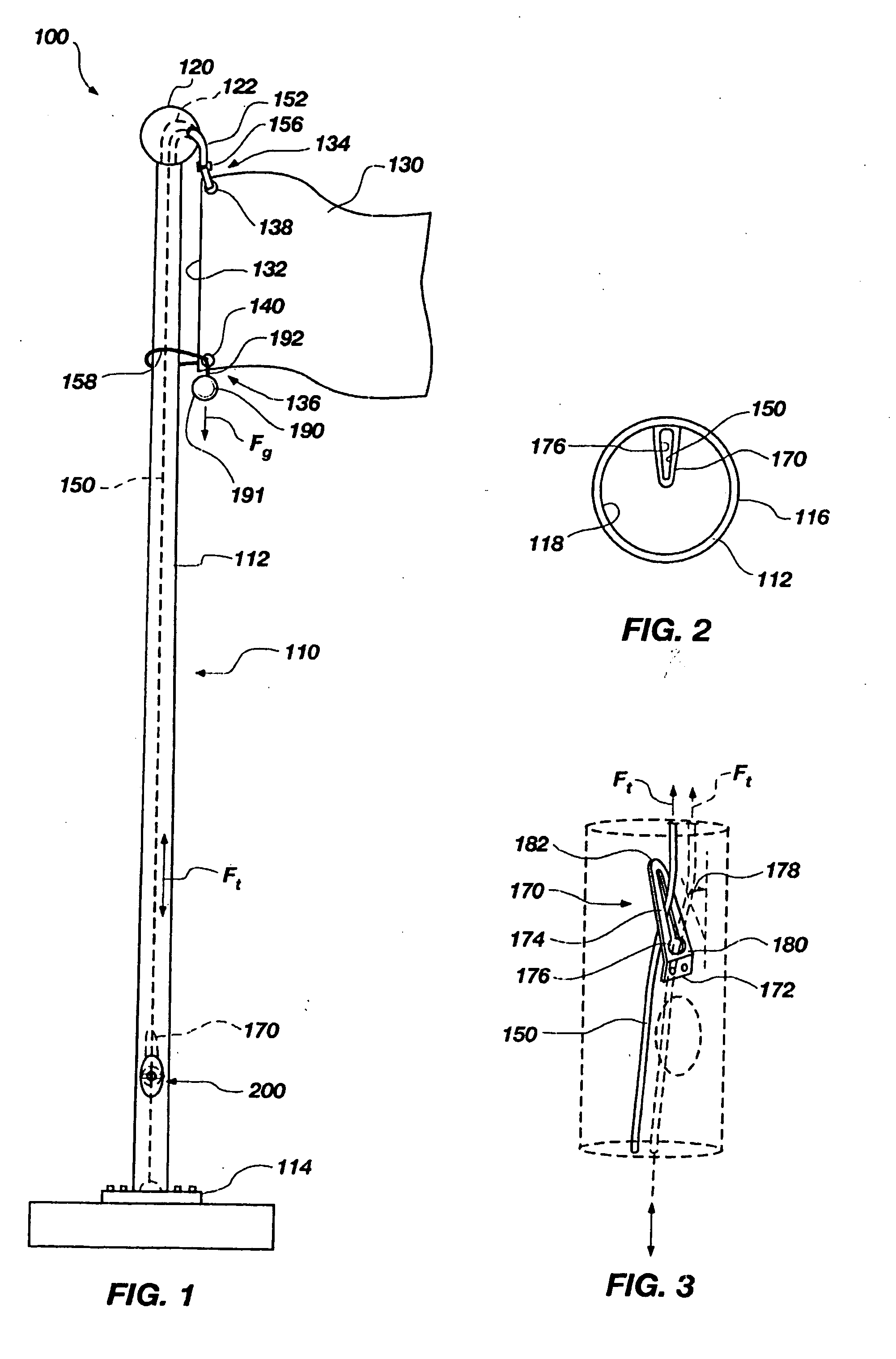 Halyard system for a flag pole