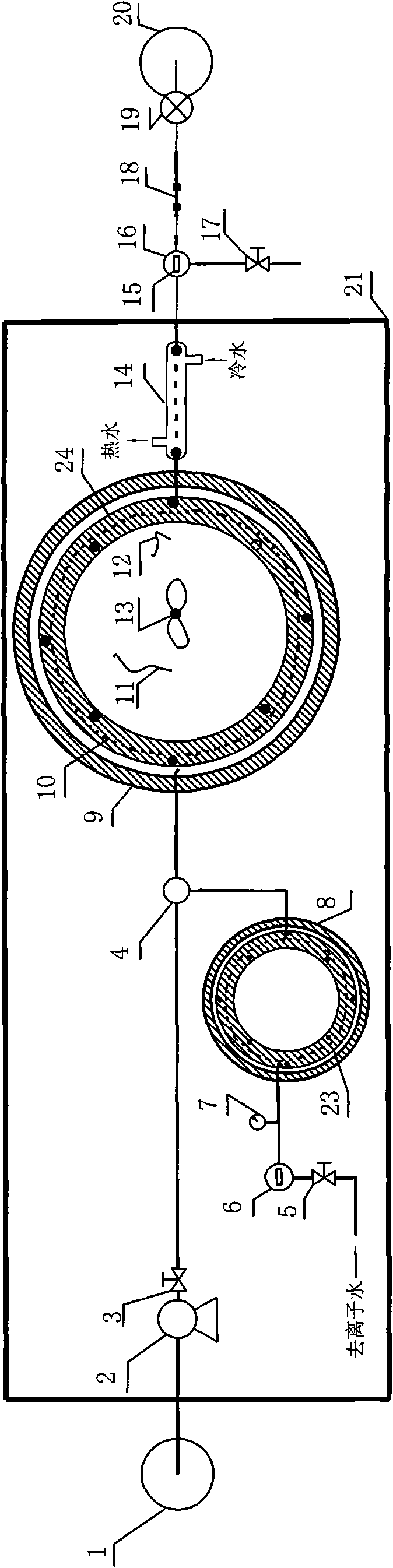 Device for continuously converting glycerine into lactic acid by using hydrothermal reaction
