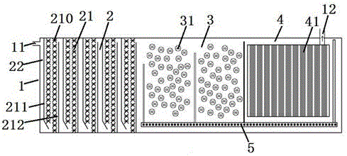 Facultative anaerobic membrane bioreactor wastewater treatment device and treatment process thereof