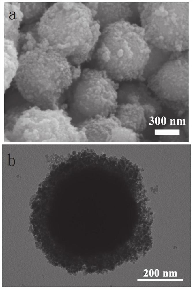 Titanium dioxide-coated ferric oxide hollow microsphere composite material and its preparation method and application