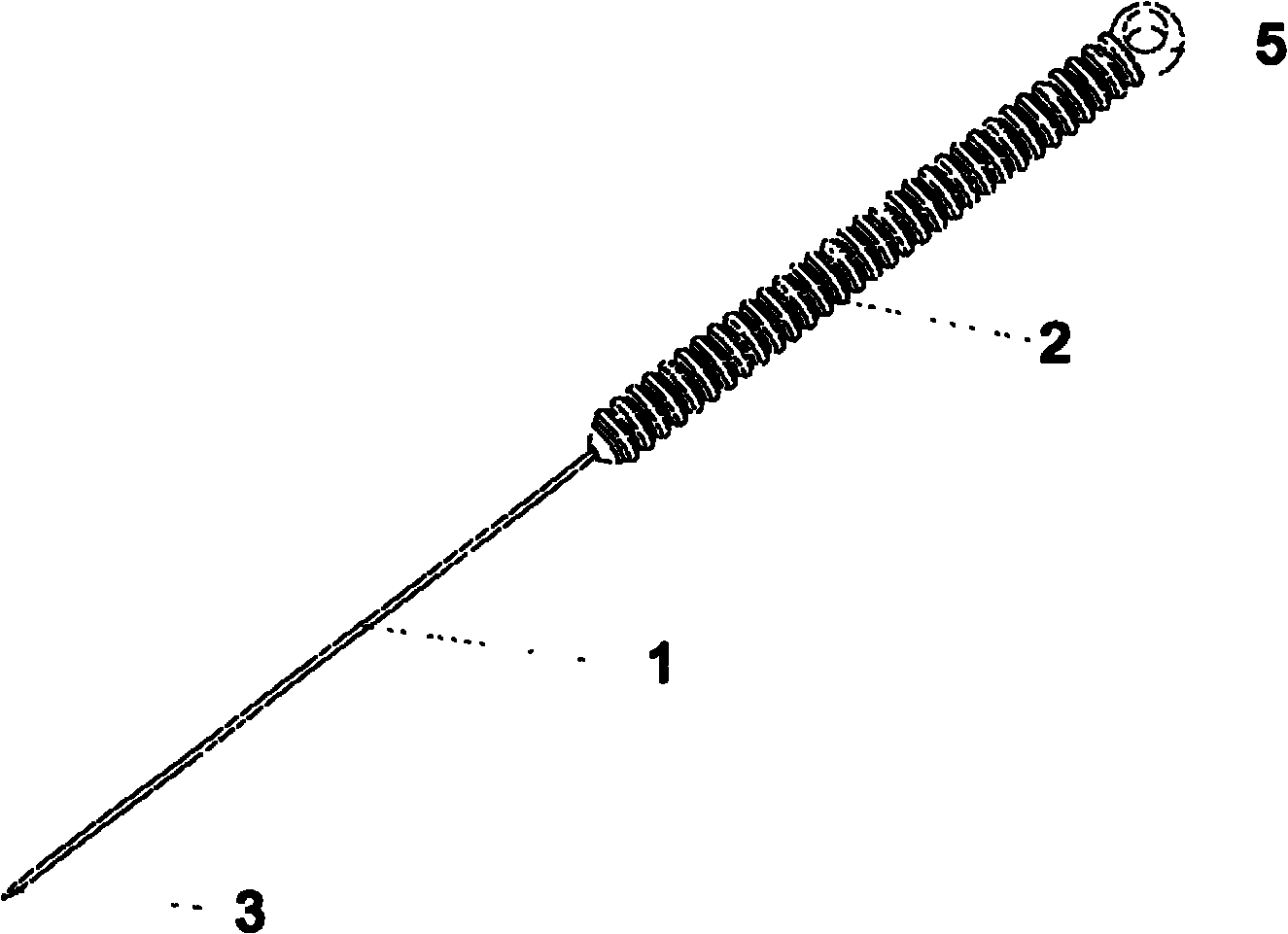 Magnetic-conduction acupuncture needle for pyretic moxibustion