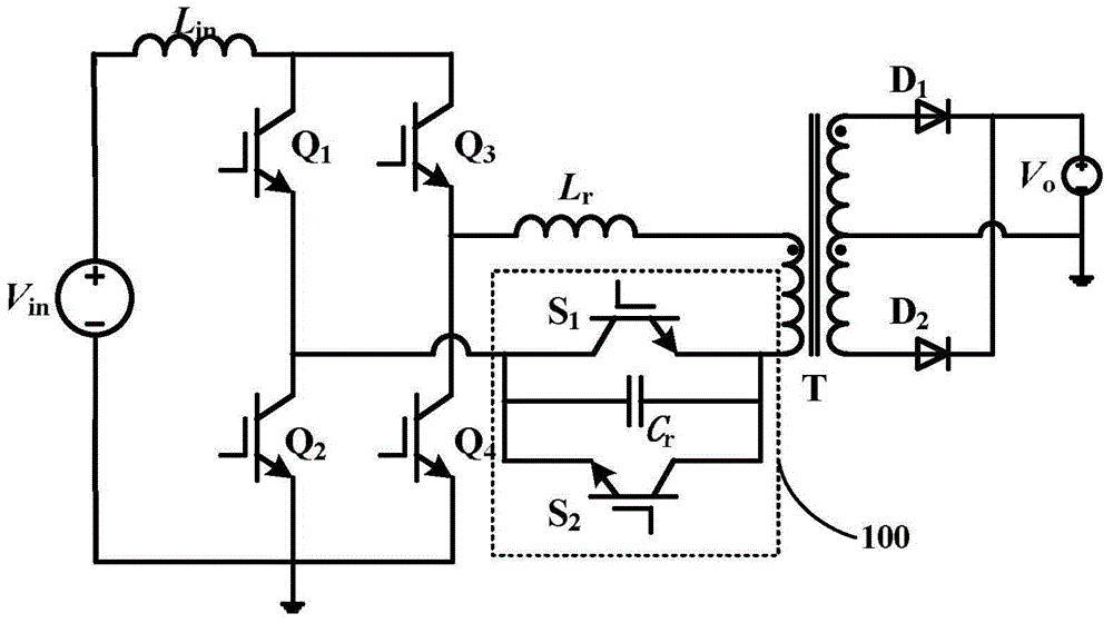 Current source type full-bridge PWM convertor with auxiliary converter circuit