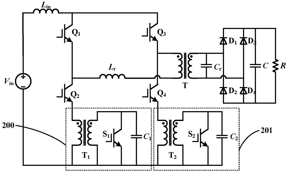 Current source type full-bridge PWM convertor with auxiliary converter circuit