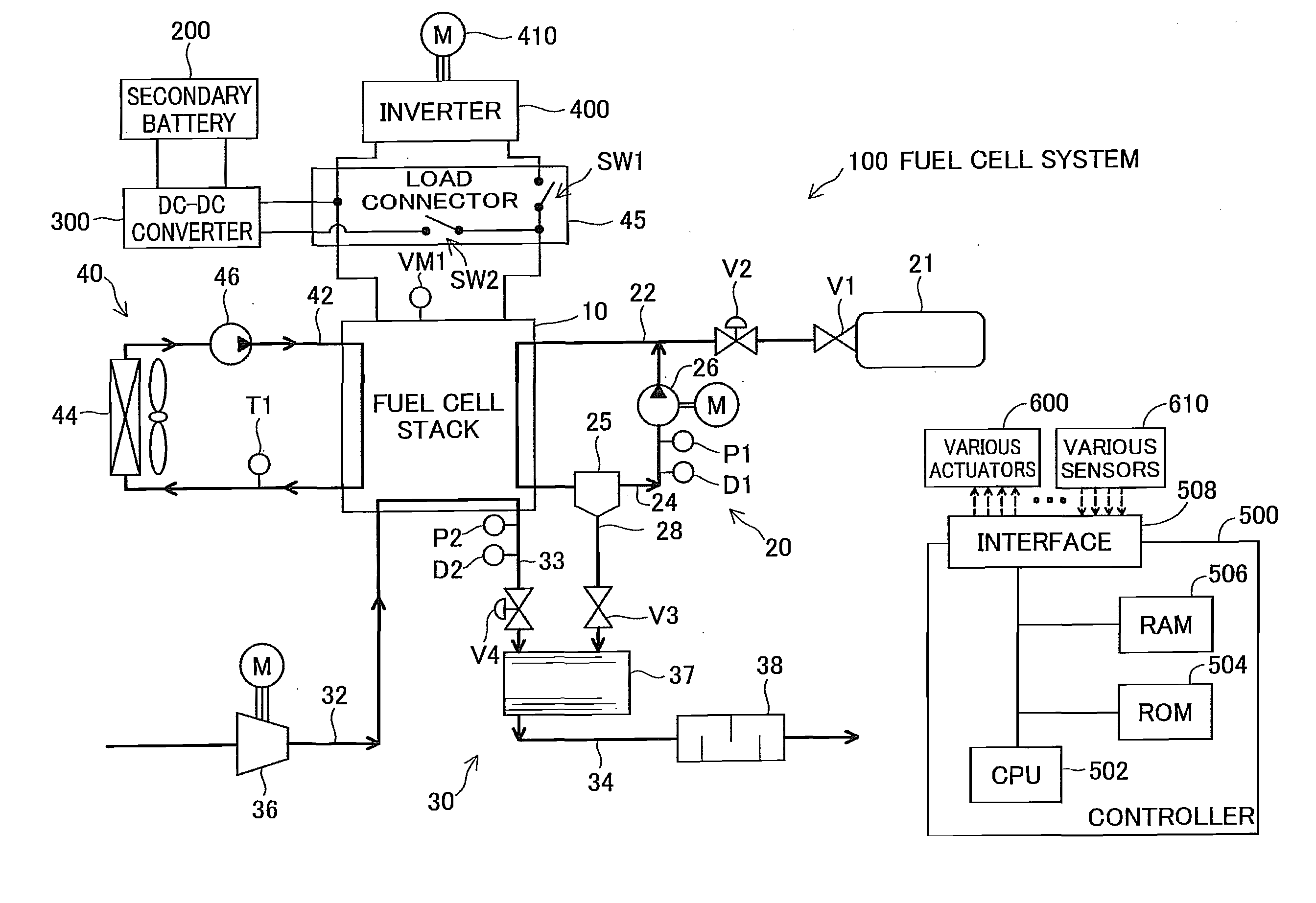 Fuel cell system and method of stopping fuel cell system
