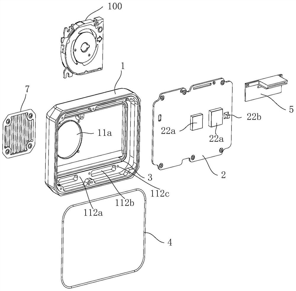 Case assembly and photographing device having same