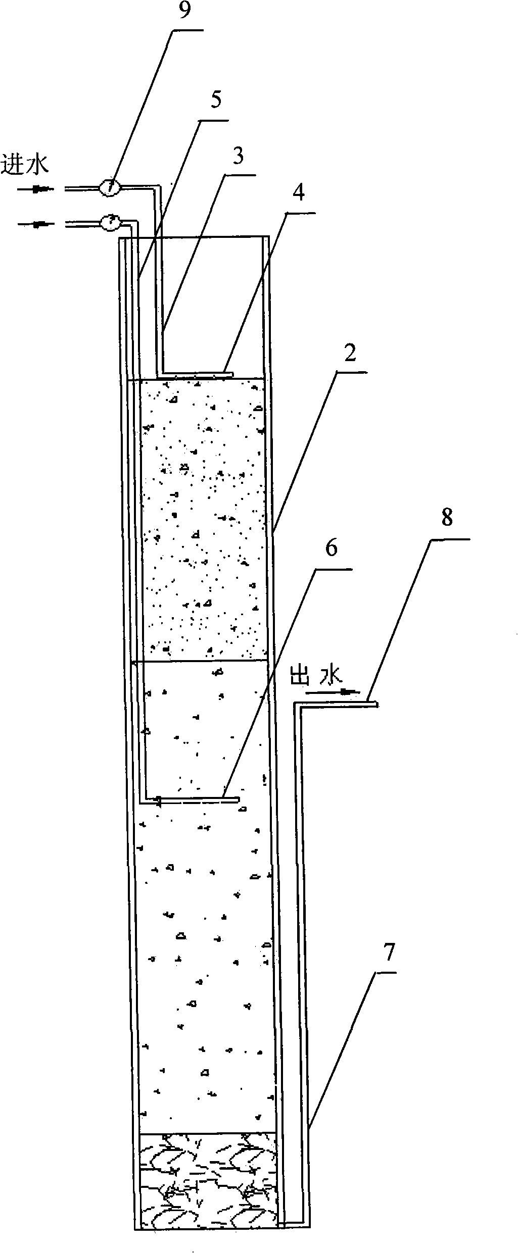 Sewage water denitrification processing method of artificial rapid infiltration system and application thereof