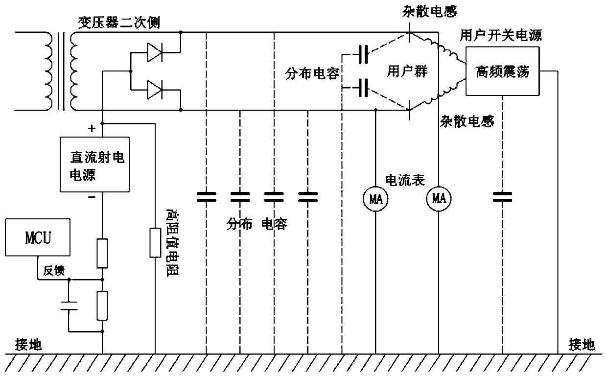 On-line IT system direct-current radio insulation detection device