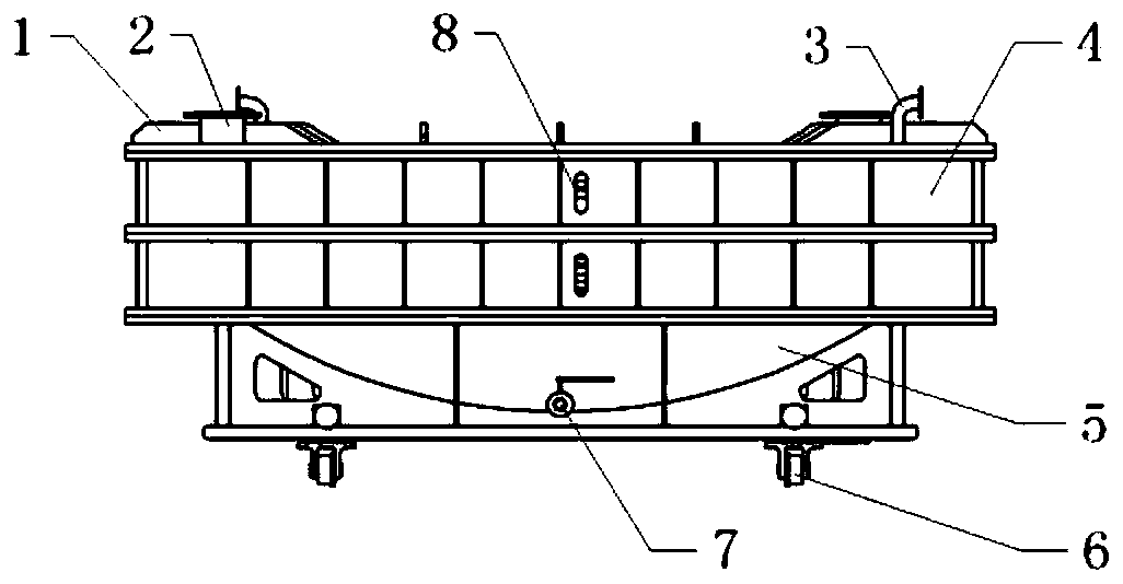 Returning type airship side wall heat shielding layer forming tool