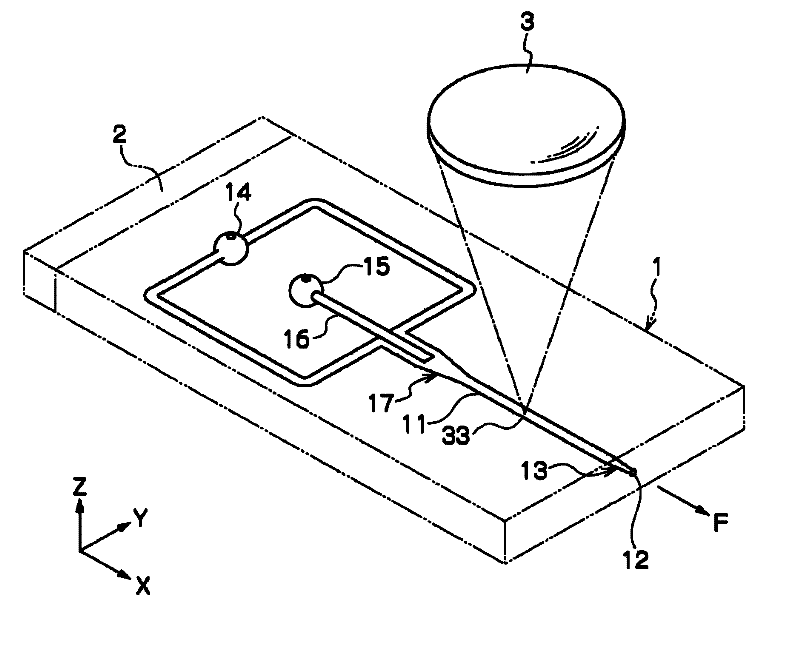 Device and microchip for sorting particles