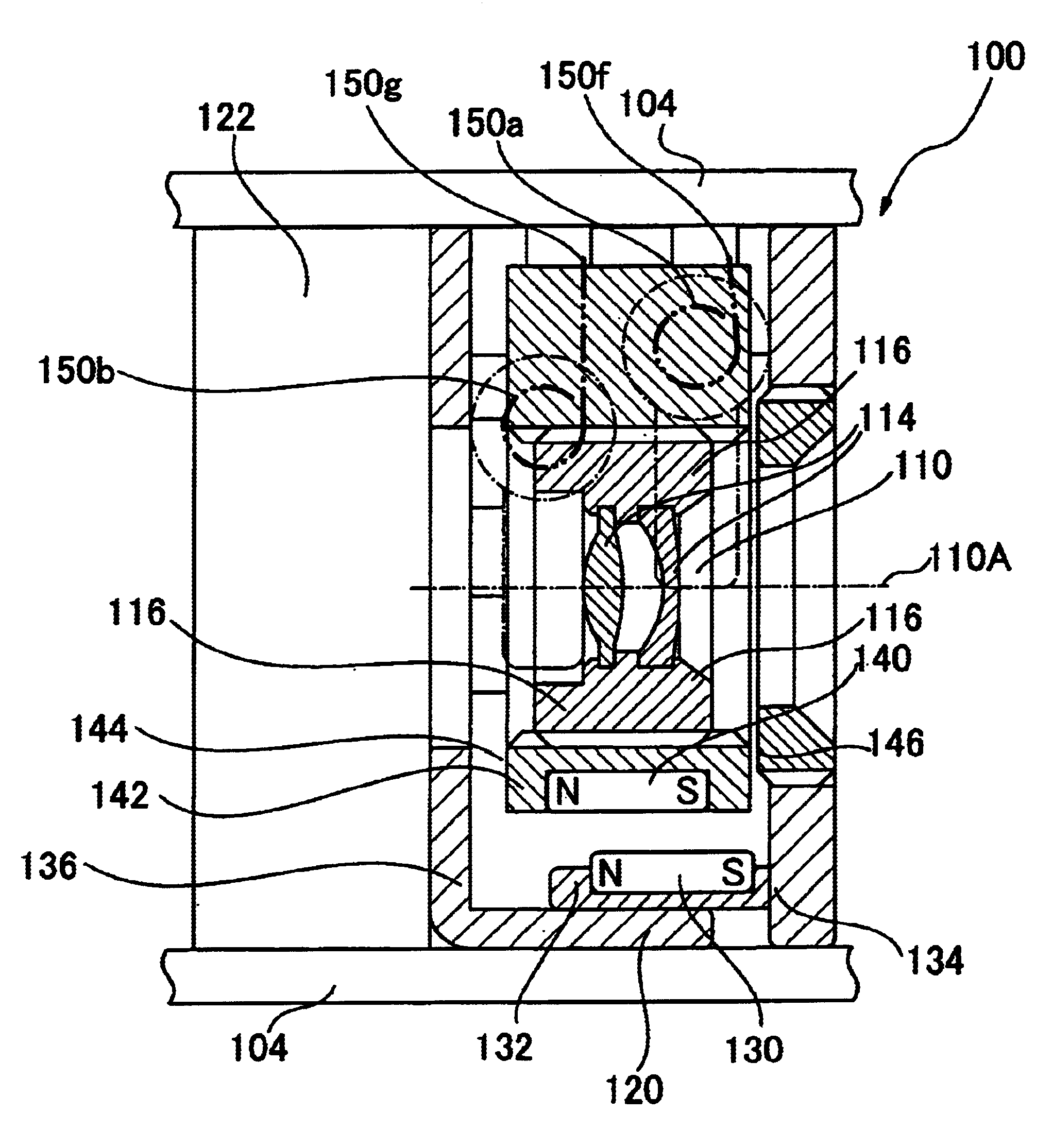 Apparatus for holding a stable condition at two positions and a lens apparatus