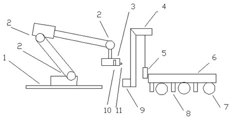 Operation method and device for billet casting and mark spraying through mechanical arm type automatic mark spraying device