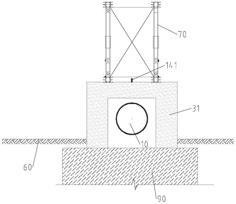 Large-span water supply pipeline support system and its construction method