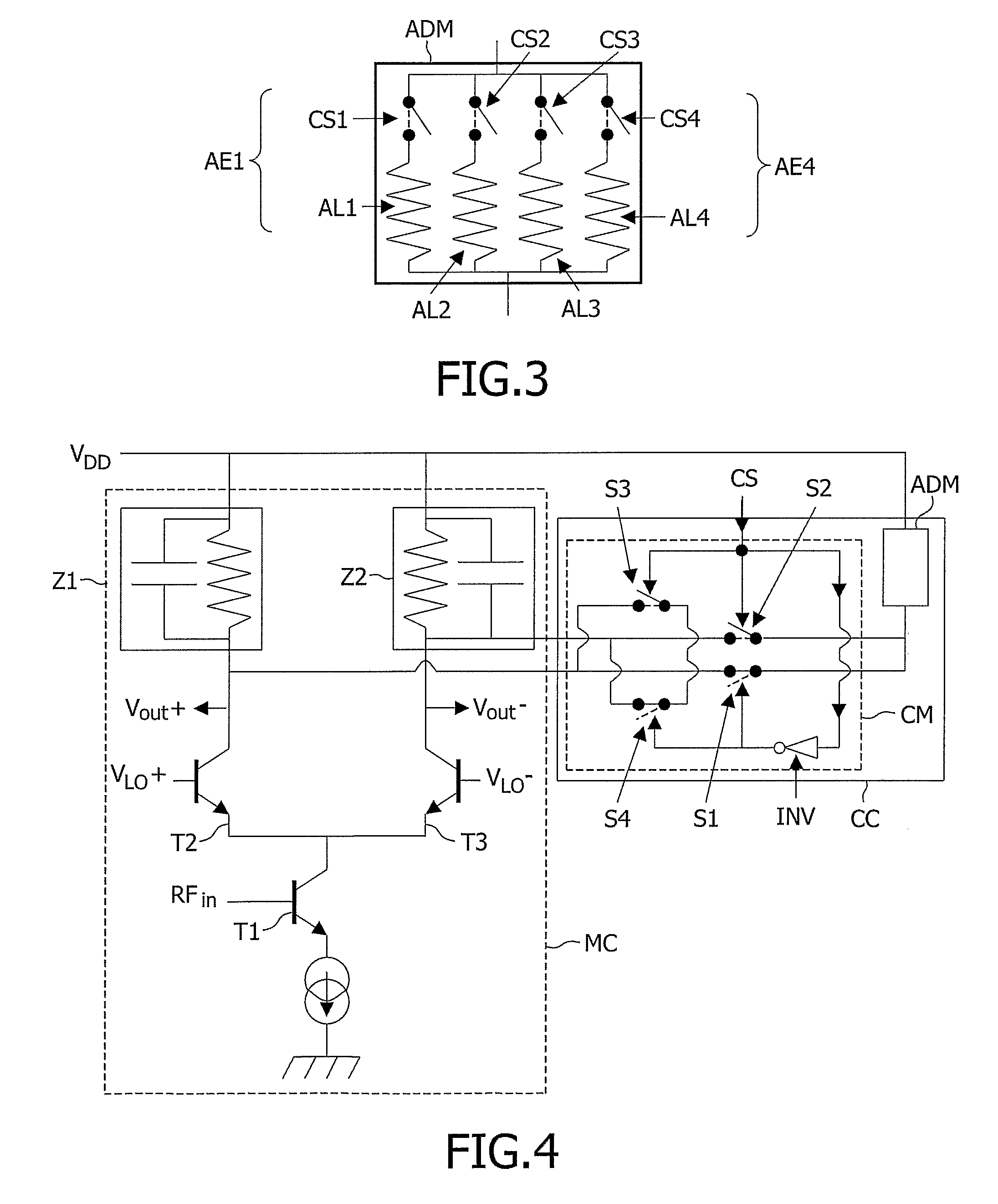 Balanced mixer with calibration of load impedances