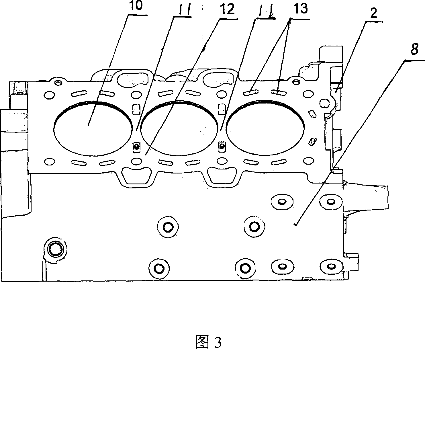 Assembly of water jacket and water pump cylinder body in V type engine