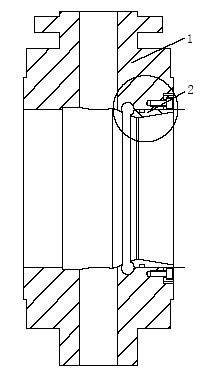 Combined circular groove for butterfly valve seat of molecular sieve
