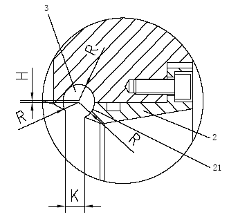 Combined circular groove for butterfly valve seat of molecular sieve