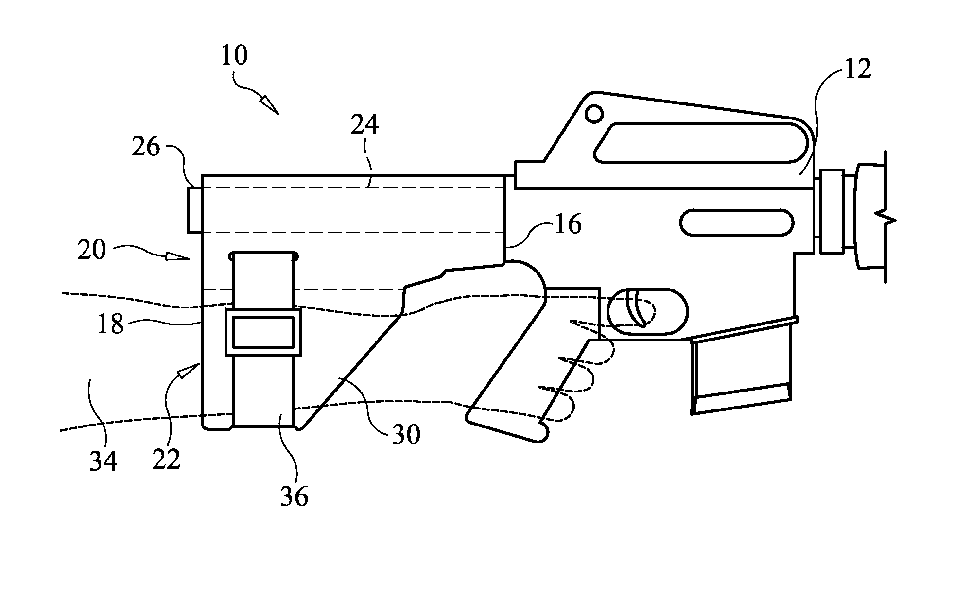 Forearm-gripping stabilizing attachment for a handgun