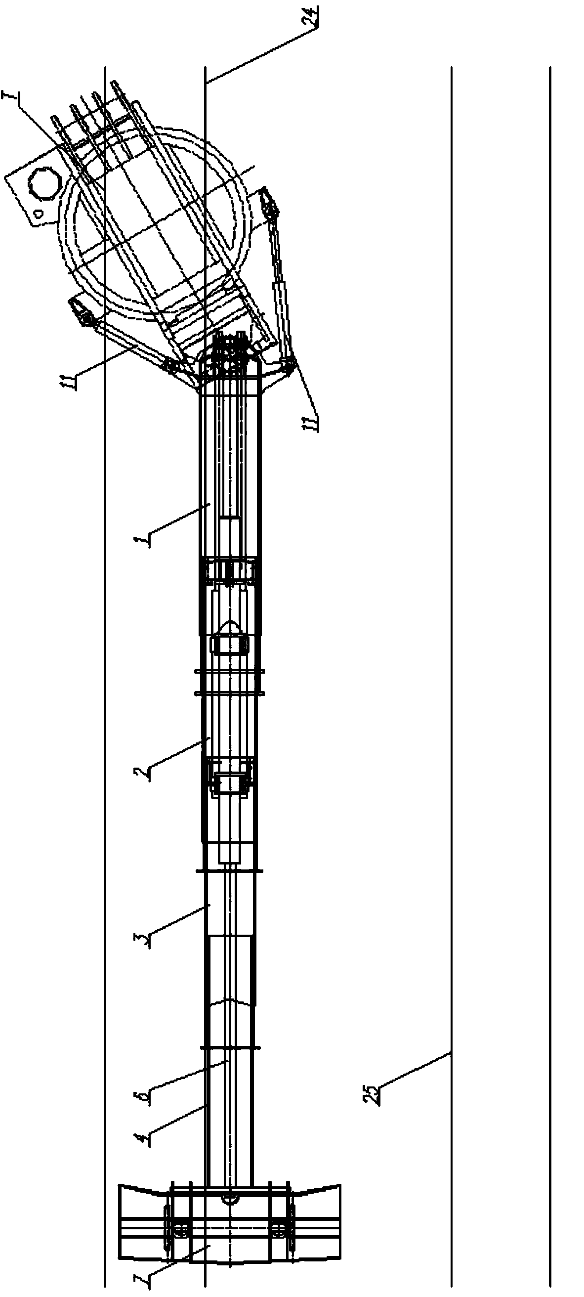 Swingable telescopic balance weight structure for railway crane
