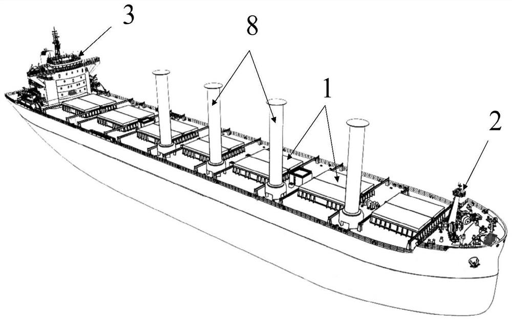 Bulk cargo ship with comprehensive energy-saving effect meeting EEDI high-stage requirements
