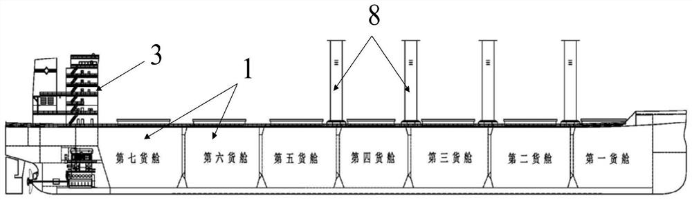 Bulk cargo ship with comprehensive energy-saving effect meeting EEDI high-stage requirements