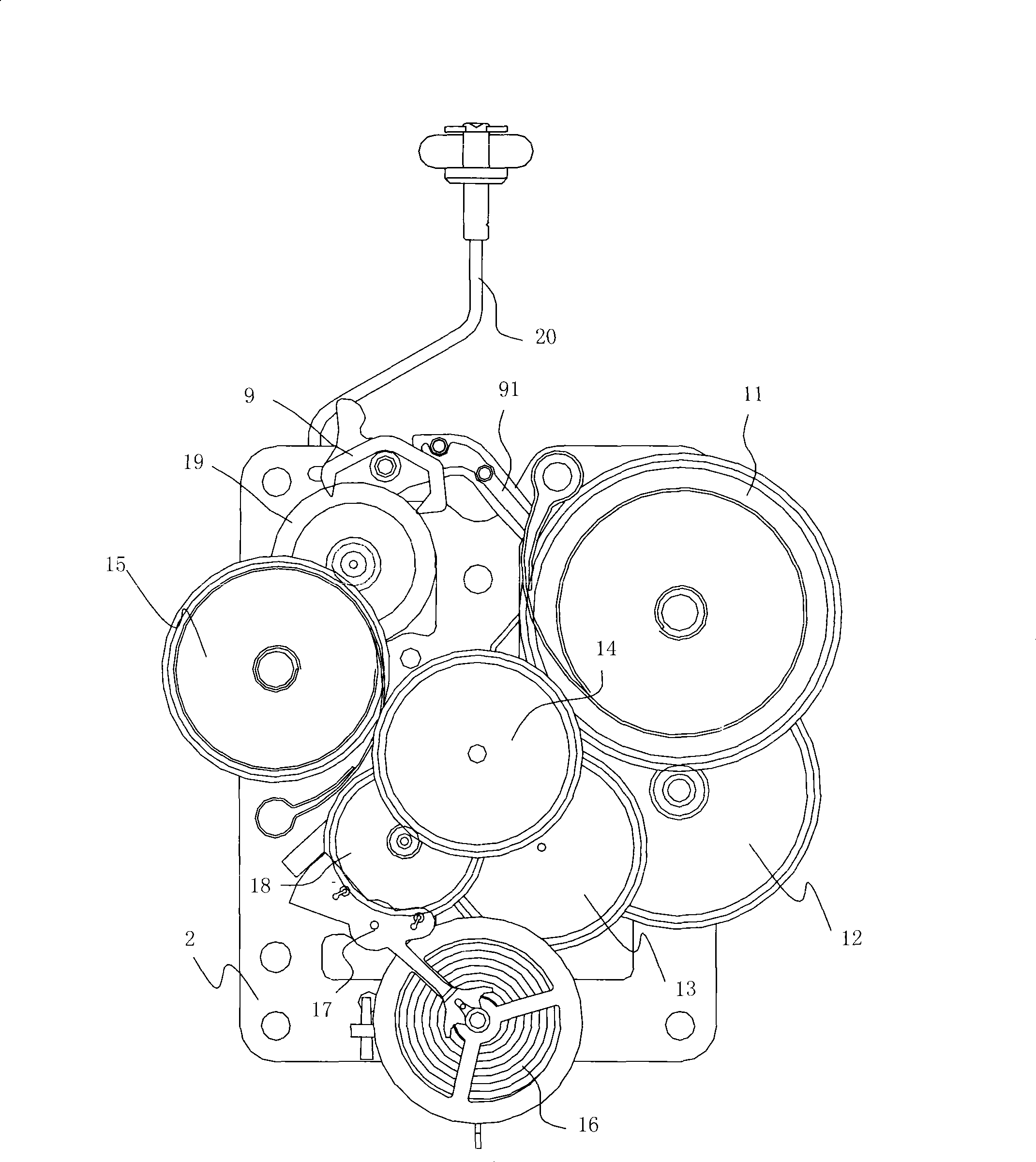 Movement apparatus of mechanical clock with three-segment gradually alarming function