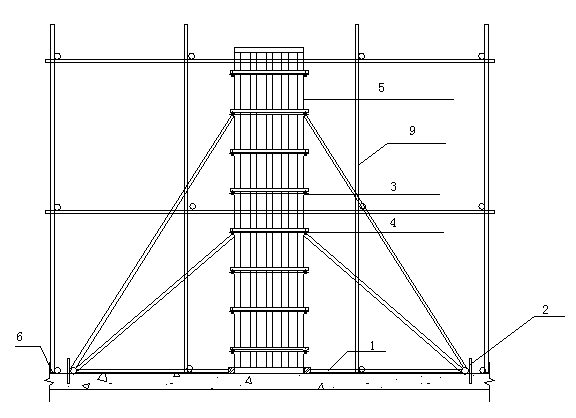 Reinforcing method for U-bar hoop formworks of large-section frame column