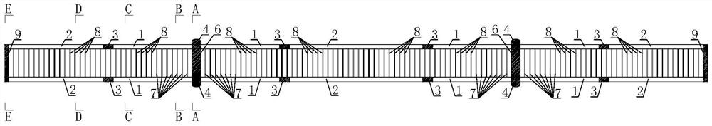 Wide-width large-span hybrid beam extradosed cable-stayed bridge system and construction method thereof