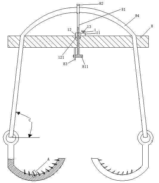 Fixed crane with adjustable rope length