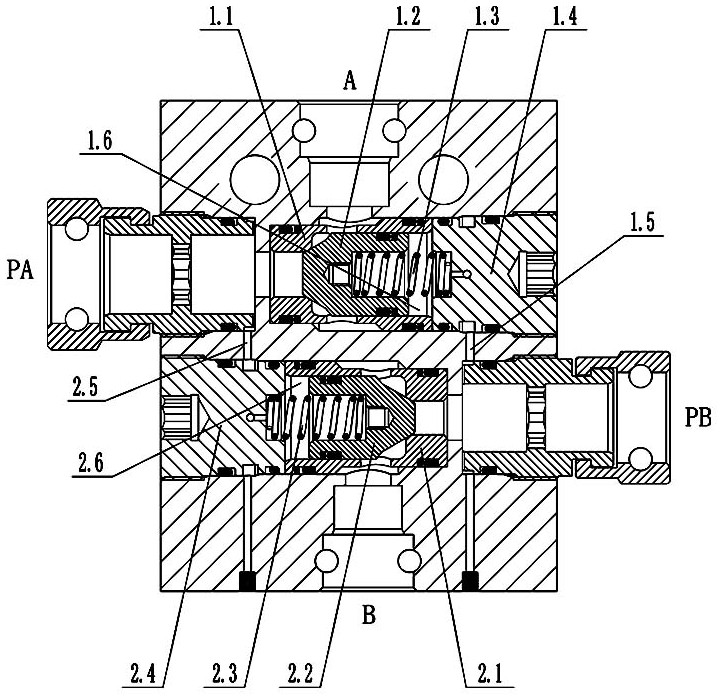 Interlocking valve for hydraulic support