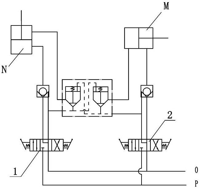 Interlocking valve for hydraulic support