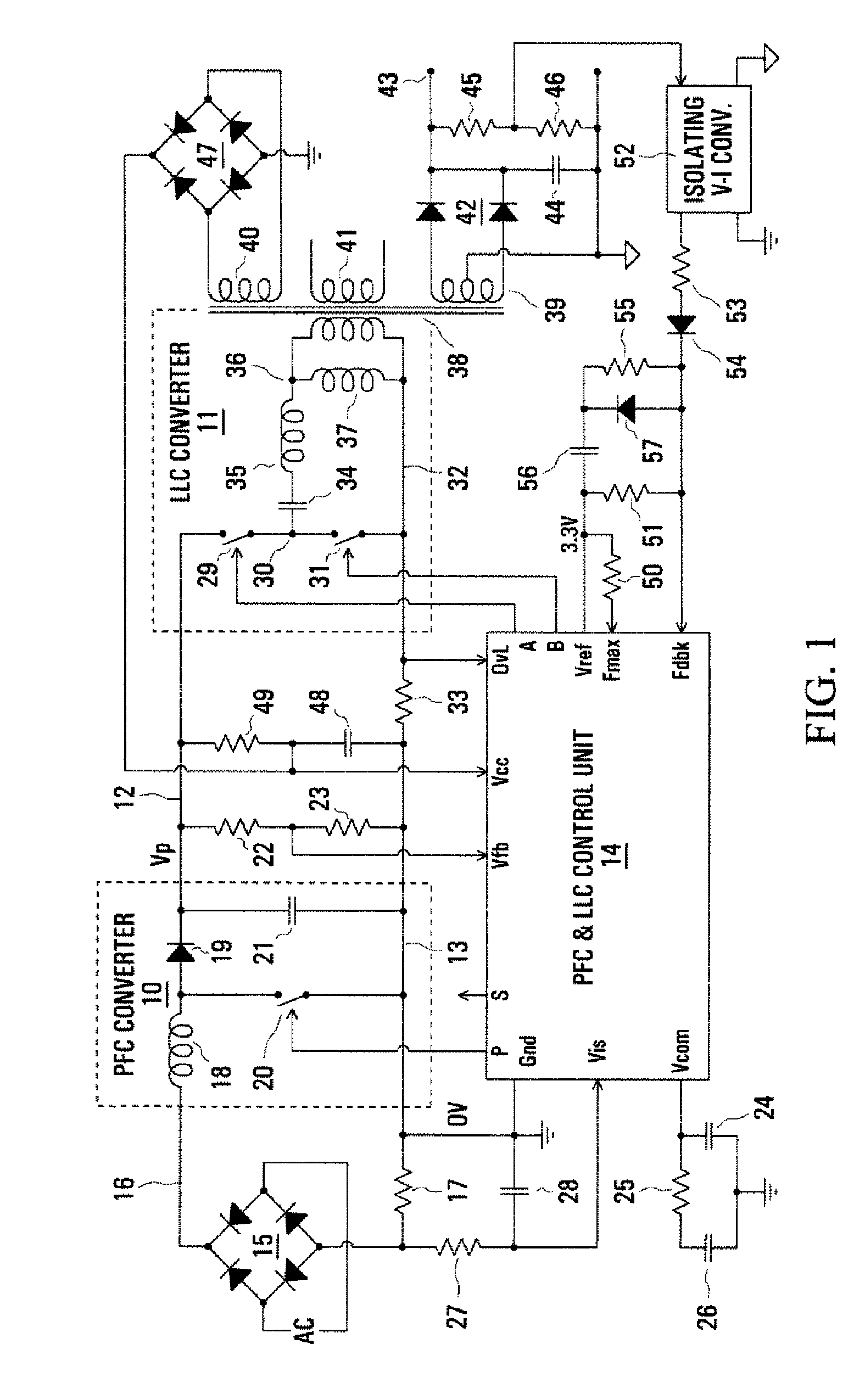 Control arrangement for a PFC power converter