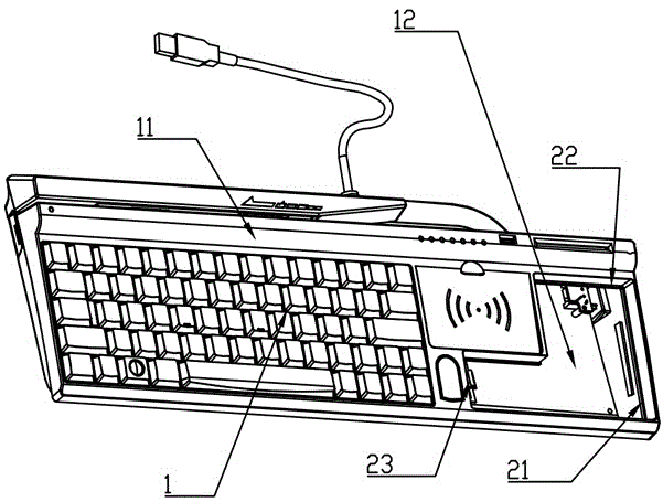 An attachment structure of a keyboard number keypad