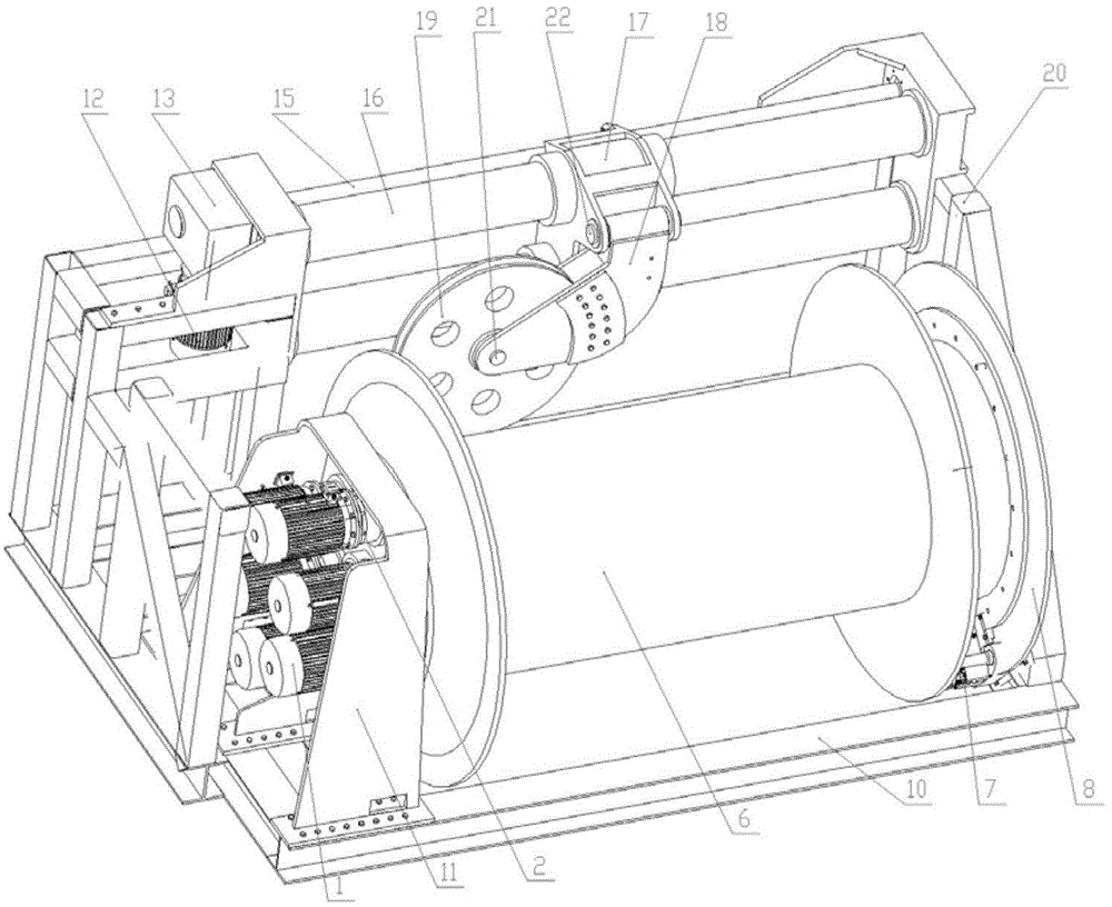 Electrically-driven active heaving supplementing type marine winch