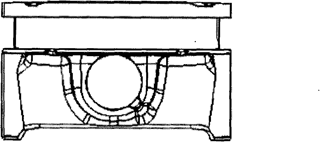 Method for dividing hexahedral mesh of piston of internal-combustion engine