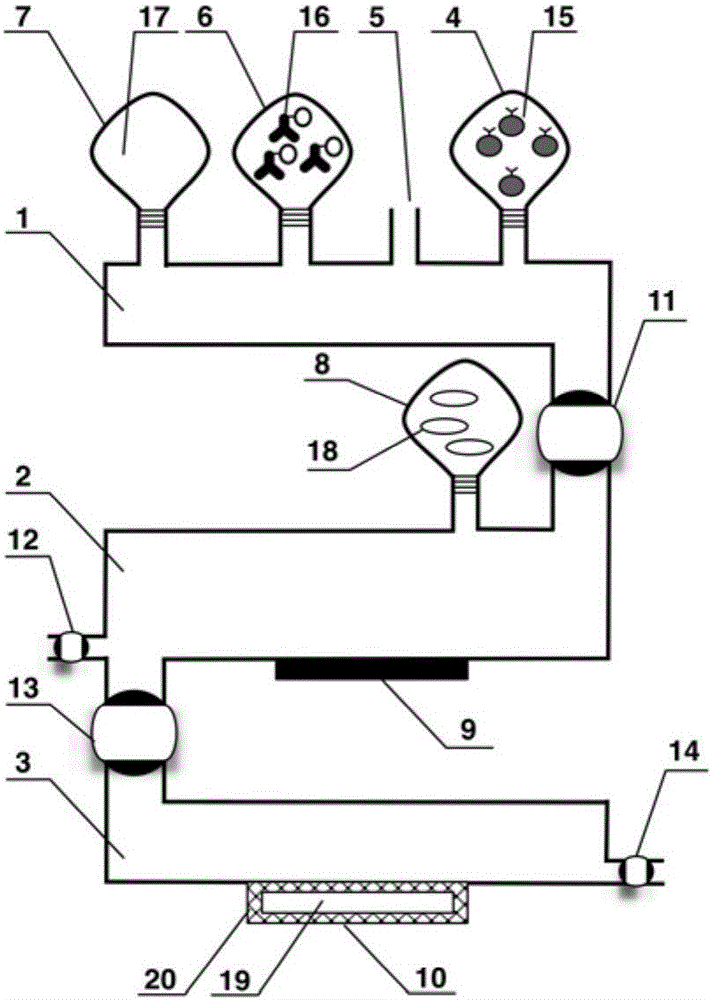 Immunodetection device and method based on noble electrode steady state electrical state measurement