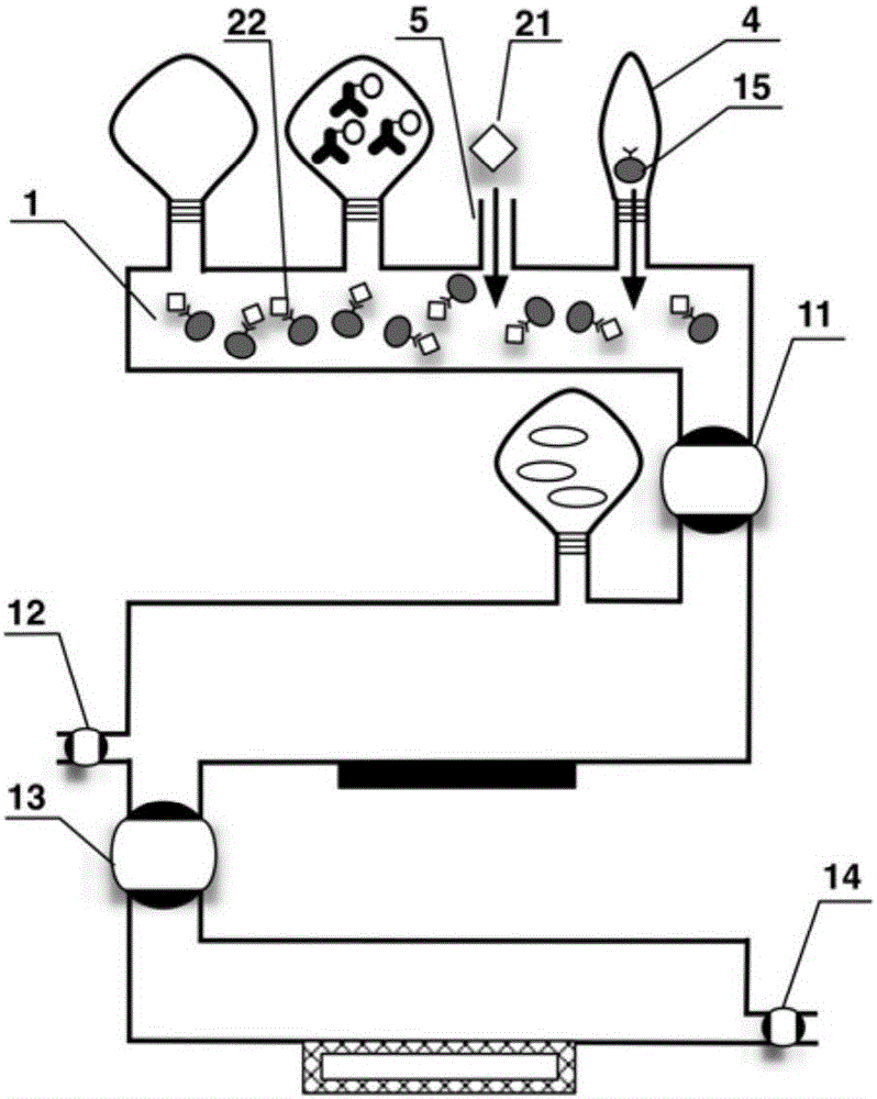 Immunodetection device and method based on noble electrode steady state electrical state measurement