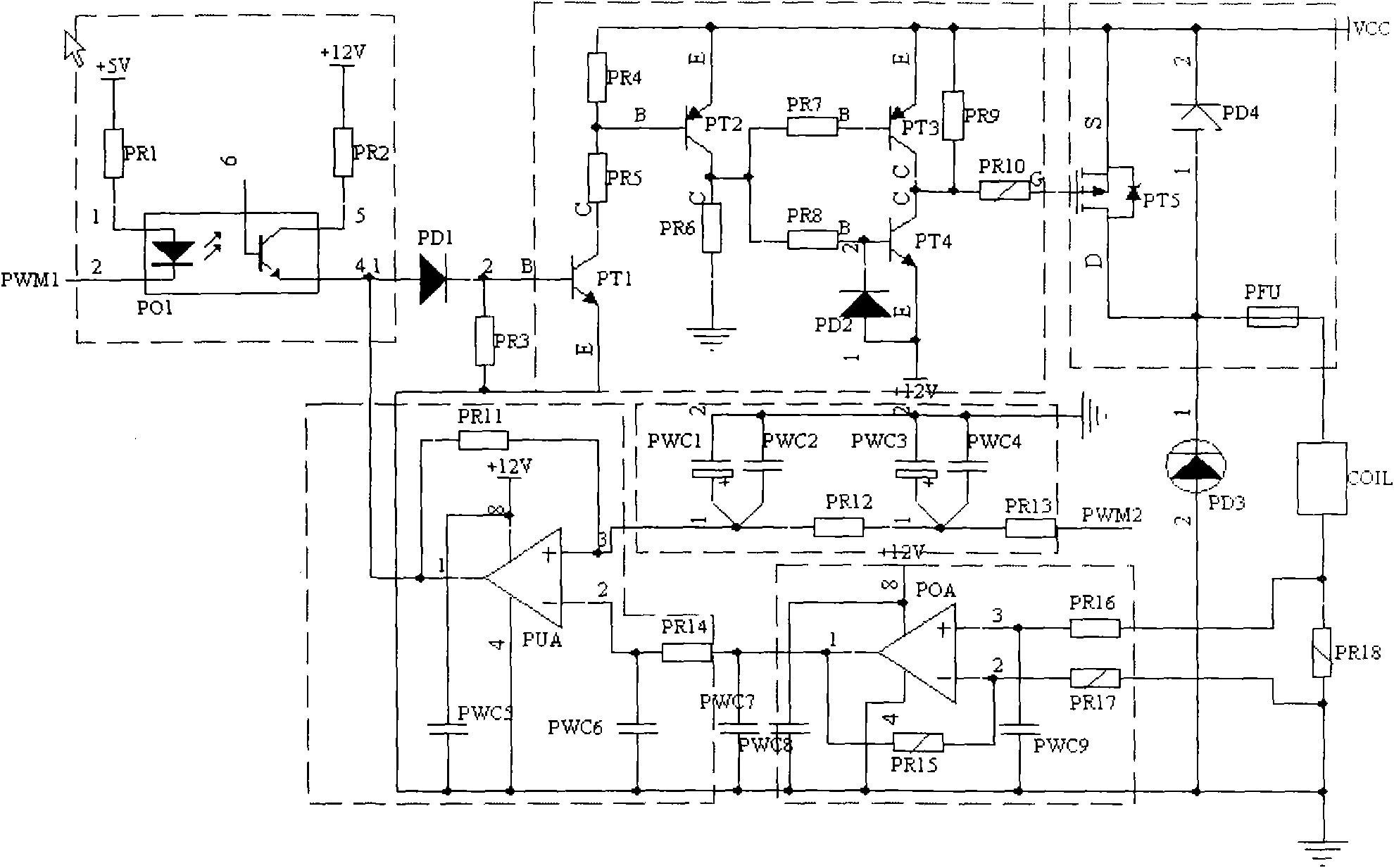 Control method of proportional valve output compensation circuit