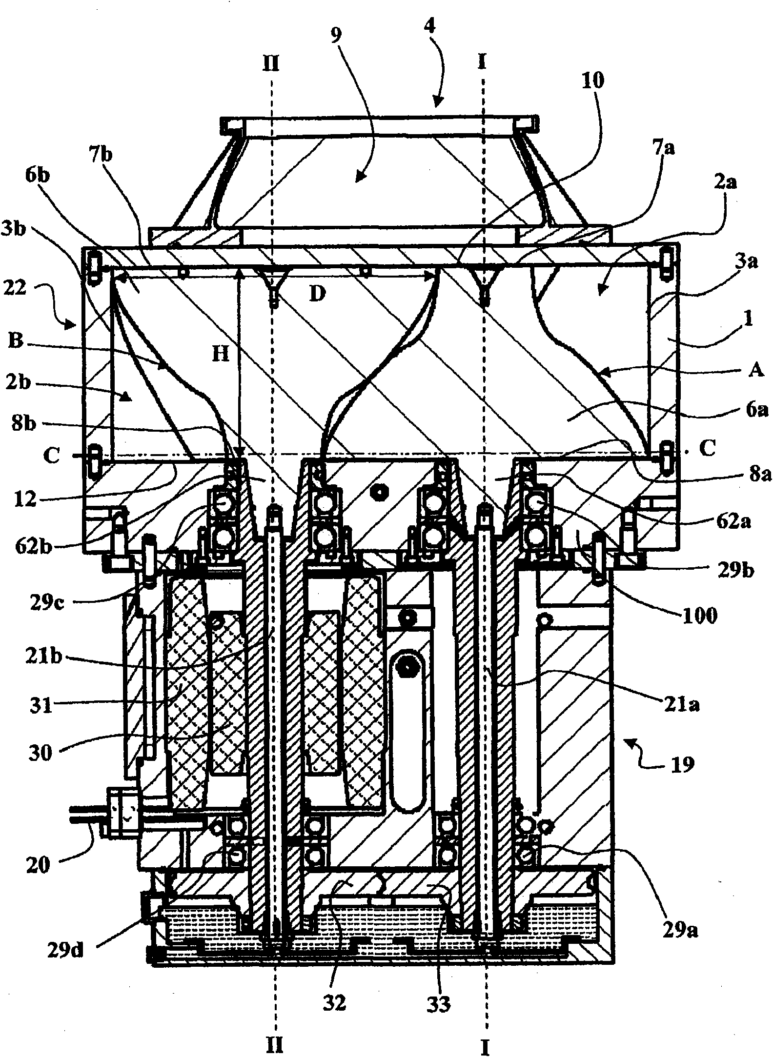 Vacuum pump with two helical rotors