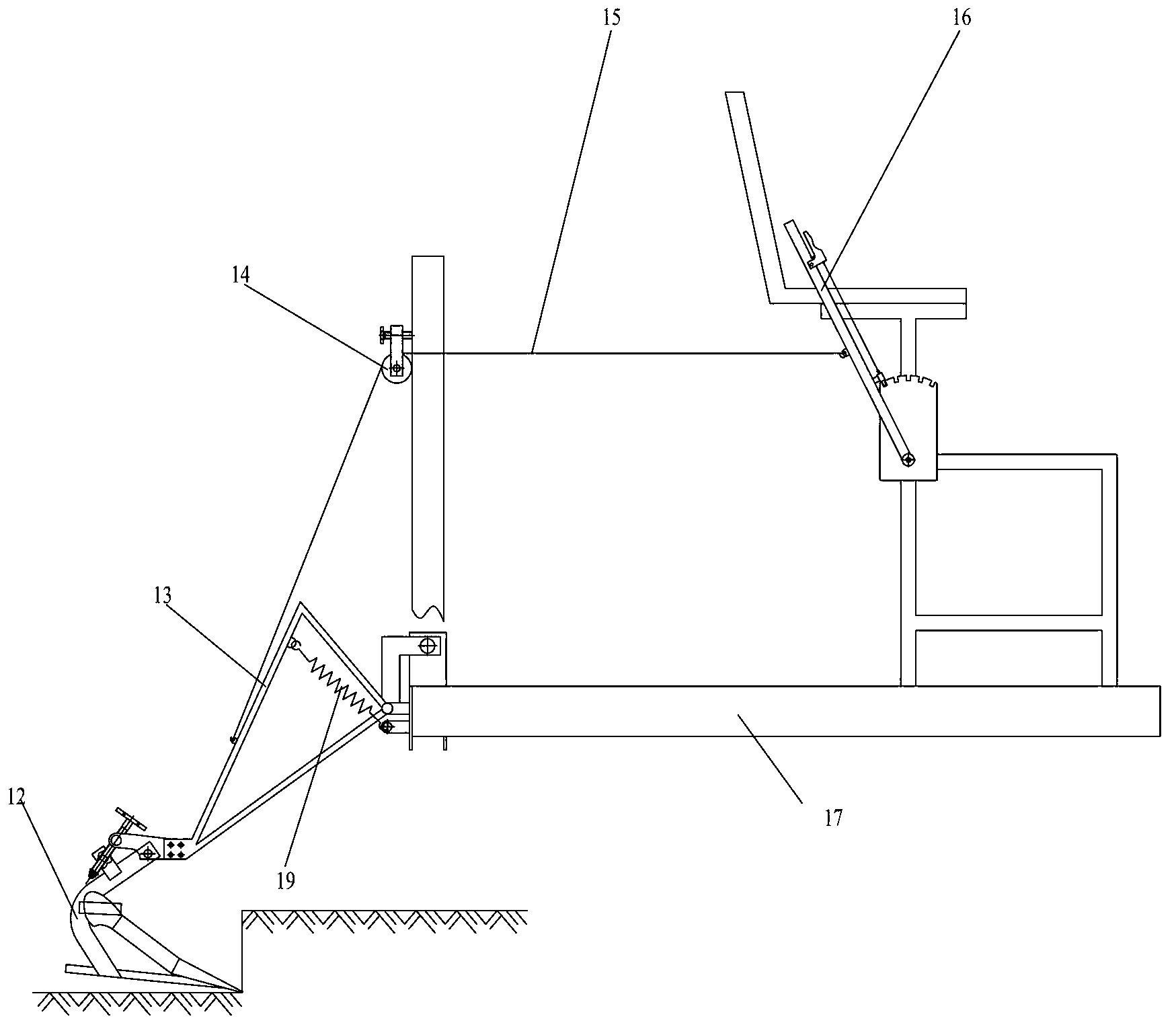 Furrow plough capable of adjusting earth-entering angle