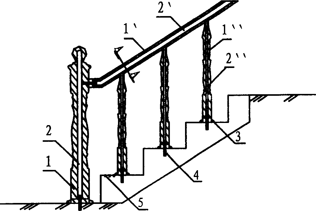 Composite material handrail and its manufacturing method