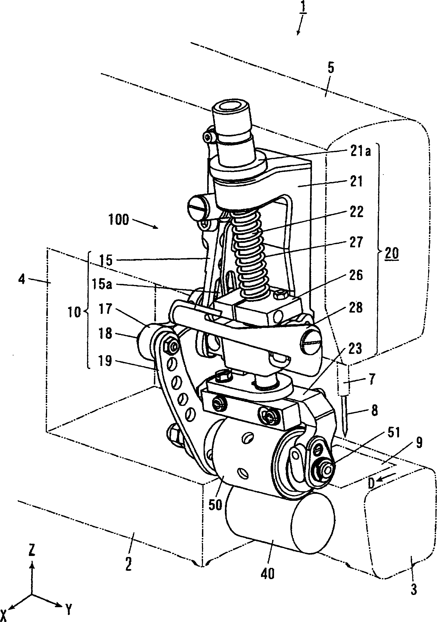 Pulling device of sewing machine
