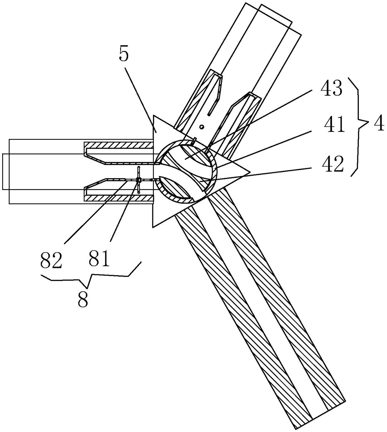 Intermittent-dislocation distributary assembly line device