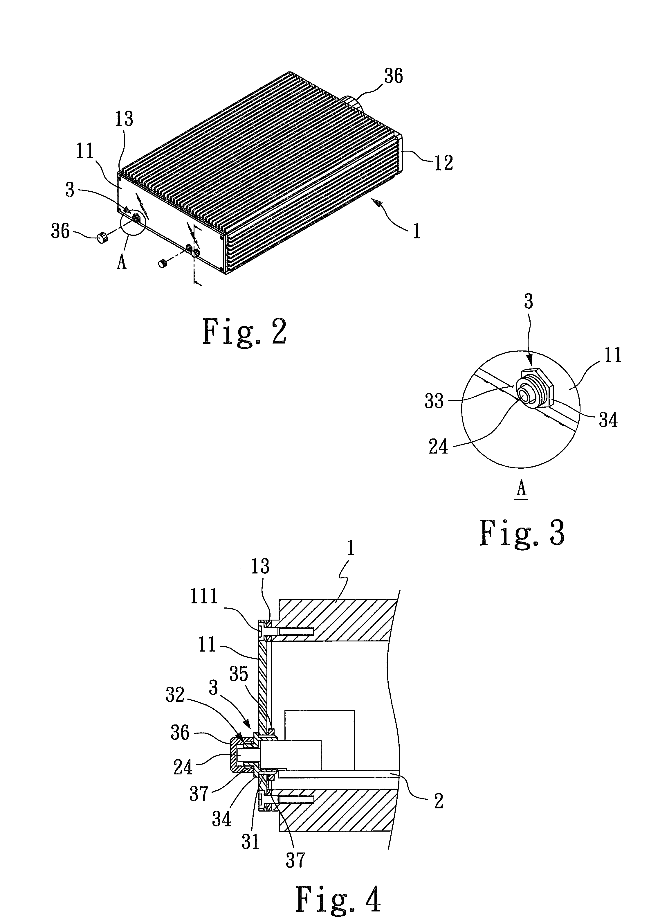 Waterproofing structure for microcomputer
