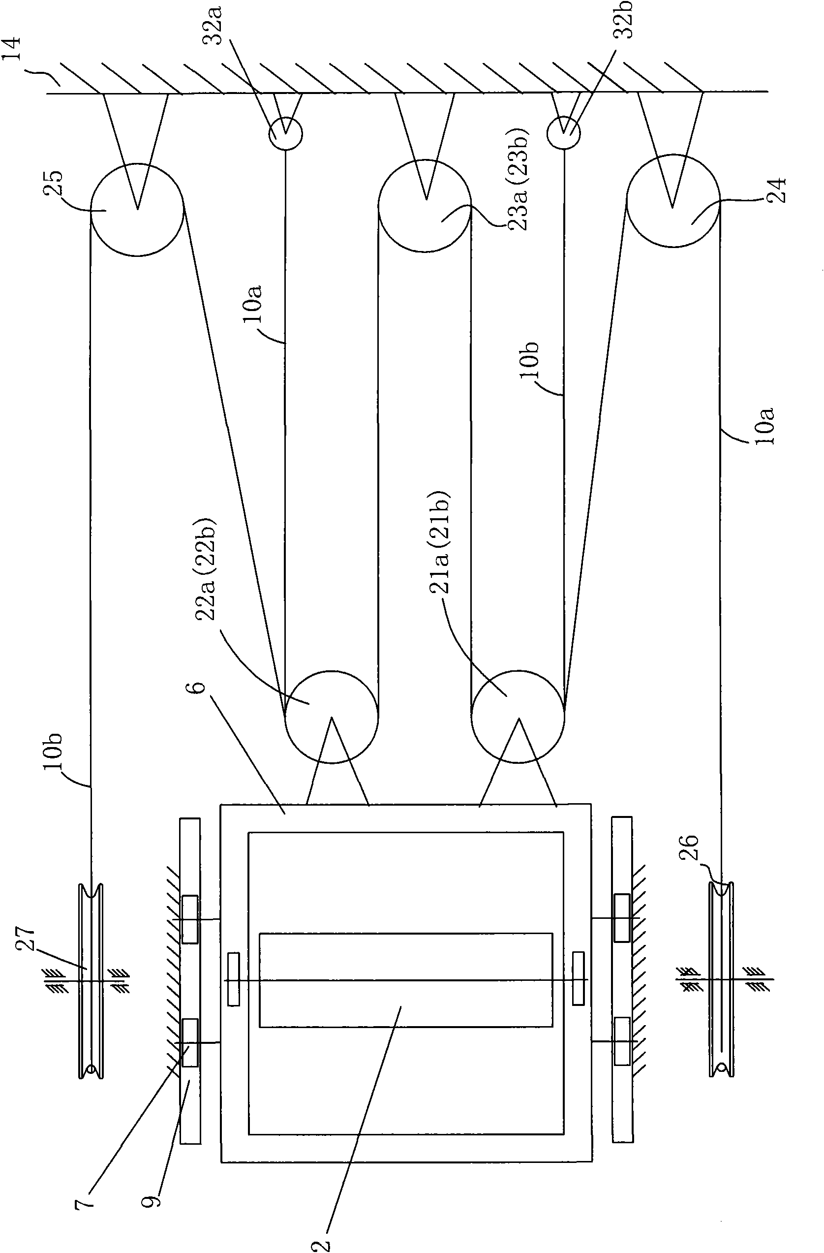 Tension device for belt conveyer
