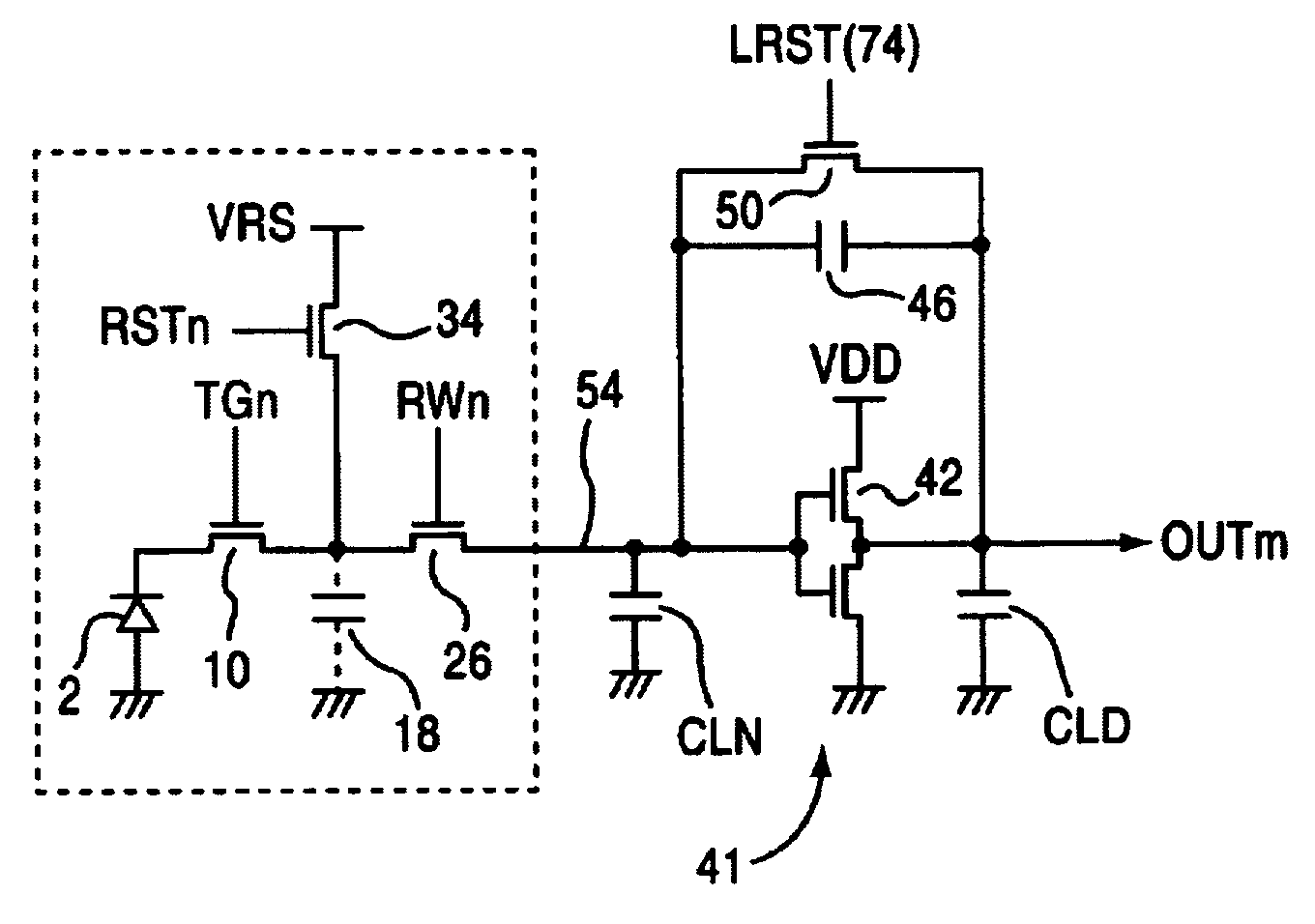 Solid-state imaging device with the elimination of thermal noise