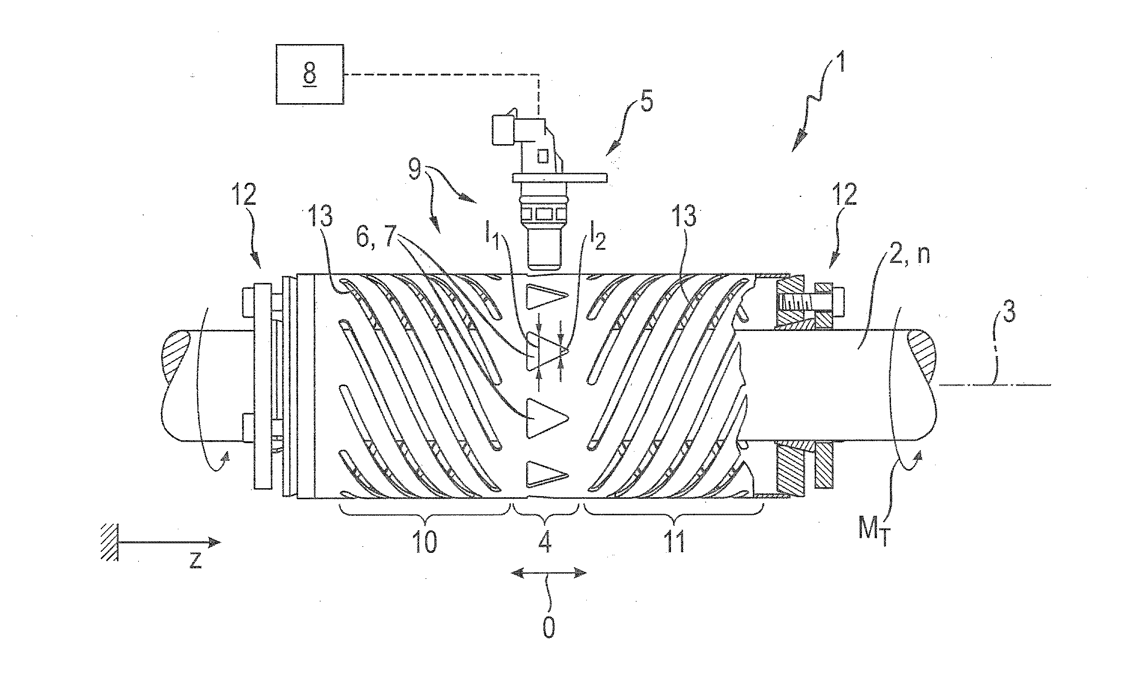 Device for detecting the state of a machine element